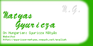 matyas gyuricza business card